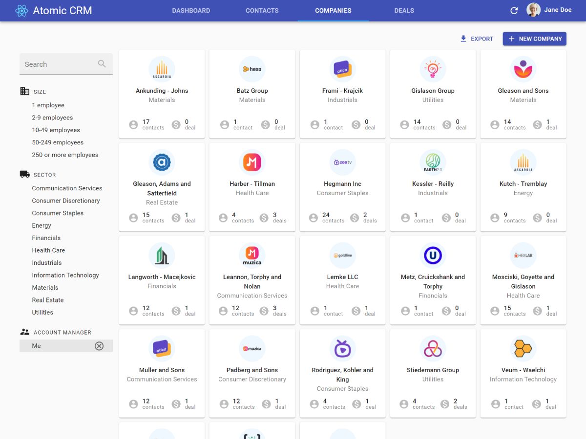 react-admin CRM demo